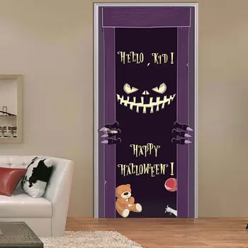 Halloween Monster 3D kreatív ajtó matrica személyiség hálószoba ajtó felújítás matrica eltávolítható ajtó dekorációk háttérképek falfestmény