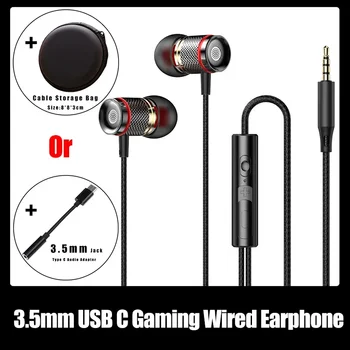 Hifi fejhallgató Sport Gaming 3,5 mm-es USB C mikrofonnal Vezetékes fülhallgató Könnyű zenei fejhallgató Telefon tartozékok Állítható hangerő