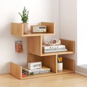 HOOKI Új könyvespolc asztali polc hálószobai íróasztal Kis többrétegű tárolópolc Nappali íróasztal iroda Egyszerű Bookca