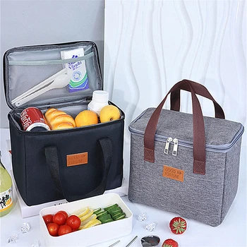 Hordozható négyzet alakú uzsonnás doboz Hőtáska Vízálló piknik Élelmiszer ital hűtő Iskolai irodai szigetelés Bento Meal tároló táskák