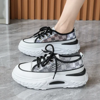 Hot Sale Nyári női cipők Alkalmi kerek lábujjak Női csipke Comfort sétaplatform tornacipők Női csúszásmentes vastag talpú lábbeli