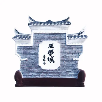 Hűtőmágnes Kína Phoenix ősi város festői terület dekoráció gyanta hűtőszekrény mágnes Turizmus Ajándéktárgyak