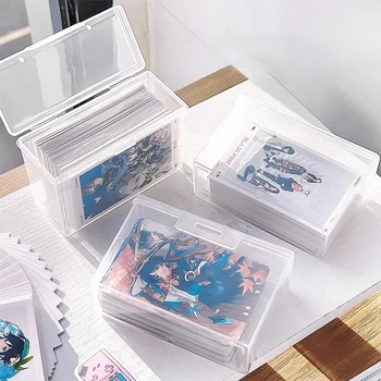 INS átlátszó műanyag tárolódoboz 3 hüvelykes fotókártyák Kis kártya tároló doboz Íróasztal Szervező doboz Osztályozó doboz Írószerek