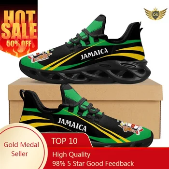 Jamaica Flag Print Shoes Férfi tornacipők Blade Futócipők Lélegző férfiak Cipőedző Divat Férfi alkalmi cipők férfiaknak