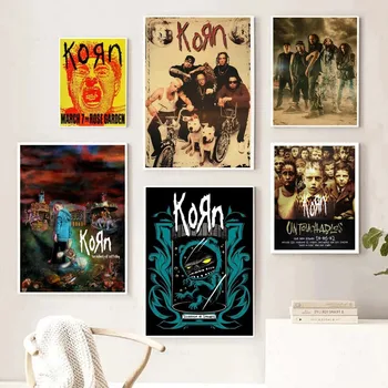 K-korn-Rock Band Zenei poszter a falon Retro OK Számítógép Album Matrica festés Fali művészet Lakberendezés hálószobai ajándékhoz