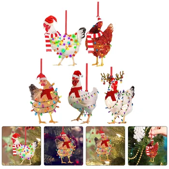 Karácsonyi medálok Lógó tyúkdísz Fa dekoráció Karácsonyi dekorációk Díszek Csirke játékok