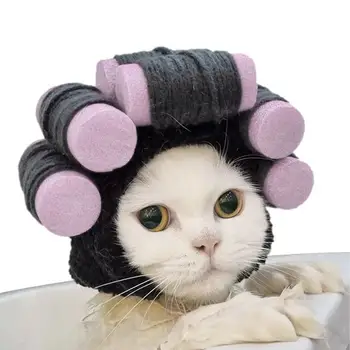 Kutya sapka kalap Kényelmes kutya jelmez Cosplay kalap Party kiegészítők Vicces kisállat macska kötő kalap macskáknak Kutyák kölyök kiscicák