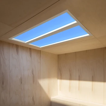 Kék égi fény LED mennyezeti lámpa Smart Control négyzet szabályozható szabályozható dekoratív napfény otthoni irodai konyhához Fürdőszoba panel lámpa