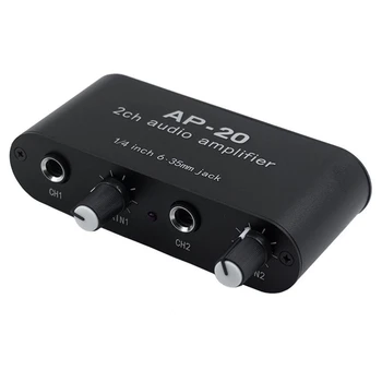 Kétcsatornás erősítő Kondenzátor mikrofonerősítő AP-20 élő hangkártya hangszóró előerősítőhöz