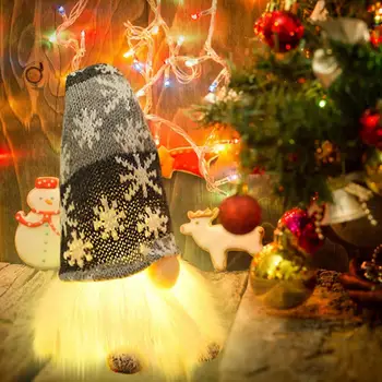 Könyvespolcok Gnóm dísz Ünnepi ragyogó Mikulás Rudolf baba díszek Fehér szakáll Magas kalap Csillag design Kézzel készített karácsonyra