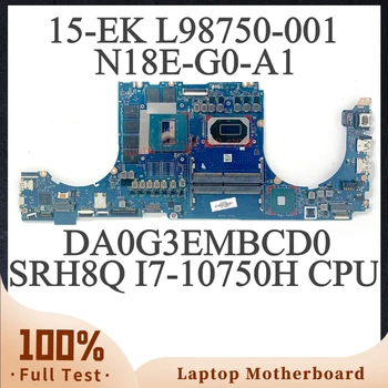 L98750-001 L98750-501 L98750-601 HP 15-EK SRH8Q i7-10750H CPU-val DA0G3EMBCD0 laptop alaplappal N18E-G0-A1 100%-ban tesztelt OK