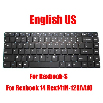 laptop billentyűzet Rexbook 14-hez Rex141N-128AA10 Rexbook-S 14-hez Angol amerikai fekete keret nélkül Új