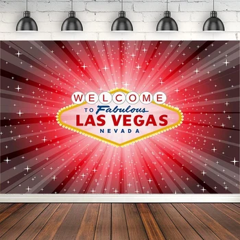 Las Vegas születésnapi parti fotózás háttere Élénkpiros poszter háttér Banner dekoráció a fényképezéshez