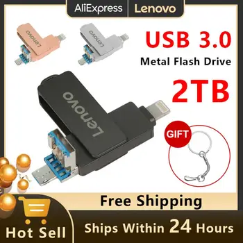 Lenovo 2TB USB flash meghajtó USB3.0 Mini Flash Pendrive 1TB U Stick Pen meghajtó vízálló USB memória telefonhoz laptop Gyors szállítás
