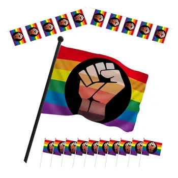 LMBTQ zászló Heteroszexuális büszkeség zászló Meleg zászló szett poliészter szövet Könnyen felfüggeszthető élénk színek reklámozásához terasz udvar
