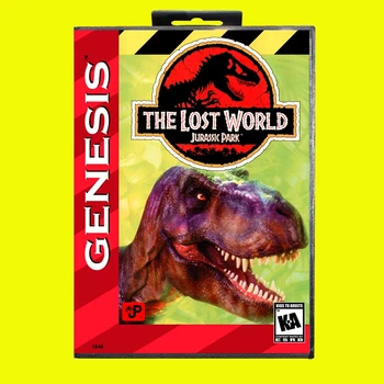 Lost World Jurassic Park MD játékkártya 16 bites USA borító Sega Megadrive Genesis videojáték-konzol kazettához