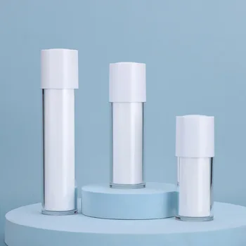 lotion üres levegőmentes palack PET műanyag matt kétrétegű sűrített kerek 15ml 30ml 50ml levegő nélküli szivattyú kozmetikai tartály