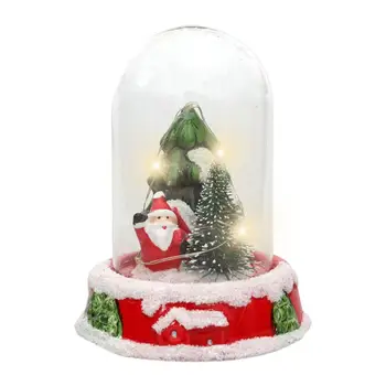 Megvilágított karácsonyi hógömb lámpás akkumulátorral működő LED éjszakai fény horoggal karácsonyfa díszek ajándékötletek