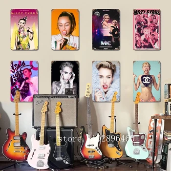 Miley Cyrus Fém plakettek és táblák fali dekoráció Vintage bádogtáblák Kapitány fém poszter dekoráció bárba Pub Club fali dekoráció