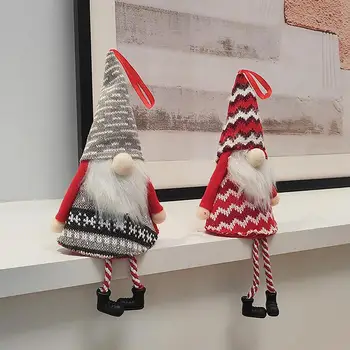Mini karácsonyi törpék medálok pamutkötés Újrafelhasználható törpék zsinórral Lakberendezési termékek ablakajtókhoz Karácsonyfa