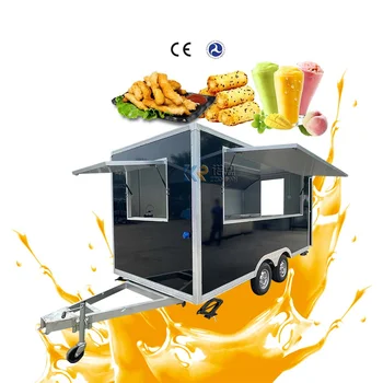 Mobil furgon fagylalt food truck 5m árusító kioszk koncessziós kávé élelmiszer utánfutó hot dog ételszállító kocsik teljes konyhával