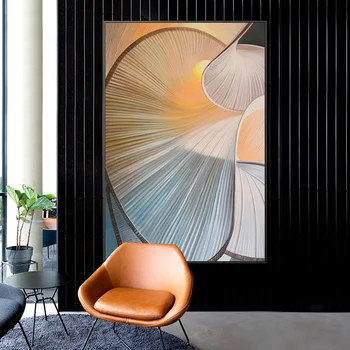 Modern Absztrakt minimalista vonal narancssárga kék meleg Fali poszter nyomtatás Nordic Canvas Festészet Művészeti képek Nappali Home Dekoráció
