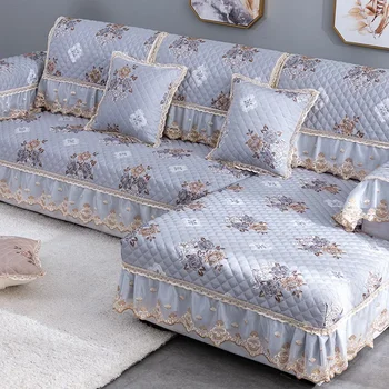 Modern plüss kanapépárnák Téli csipke flanel kanapéhuzat Four Seasons egyszínű, csúszásmentes kanapéhuzat 1/2/3 üléses kanapékhoz Dekor
