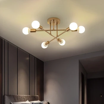 Modern Szputnyik LED csillár Nordic Black White arany mennyezeti lámpa hálószobához étkező Lakberendezés világítótest E27