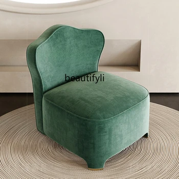 Nordic kanapé szépségszalon fotel Egyszerű otthoni nappali Flanel szabadidős szék szék