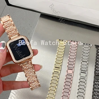női gyémántszíj Apple Watch Ultra 49mm 41 45mm luxus karkötő iWatch Series 8 7 40mm 44 42 38mm 6 SE 543 fémszíj