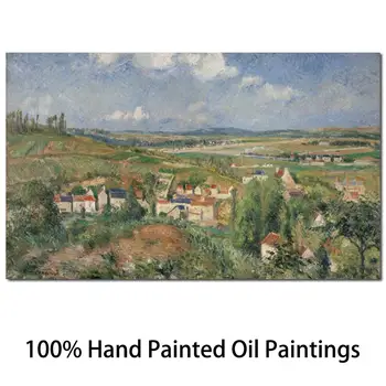 Pontoise tájkép Vászon Művészet Camille Pissarro festmények Kézzel készített impresszionista falusi műalkotások Nappali dekoráció Kiváló minőség