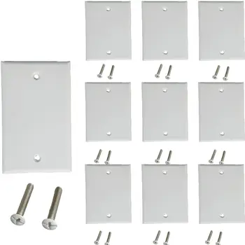 Portless Keystone fali panel (10 db), egykészletes tömítőpanel fali panel RJ45 Keystone jack csatlakozóhoz és moduláris plugin, fehér