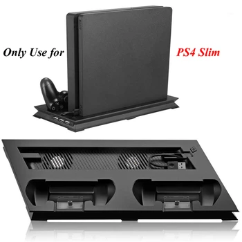 PS4 vékony függőleges állványhoz hűtőventilátorral, vezérlővel, töltődokkolóval, állomással, Play Station 4 Slim Games tartozékokkal