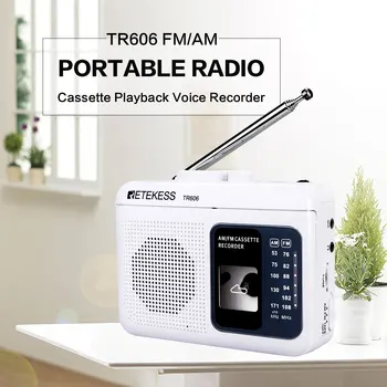 Retekess TR606 rádió FM AM rádió kazettás lejátszás Hordozható rádiók FM AM felvétel 3,5 mm-es fülhallgató MIC Jack 2 tápegység módszer