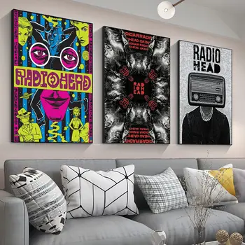 Rock Band Radiohead Music Art Classic Vintage plakátok Vintage szoba Bár Kávézó dekoráció Matricák Falfestés