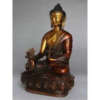 Rézszobor 21 cm * / Régi tibeti sárgaréz buddhizmus Bódhiszattva Szakjamuni Buddha szobor
