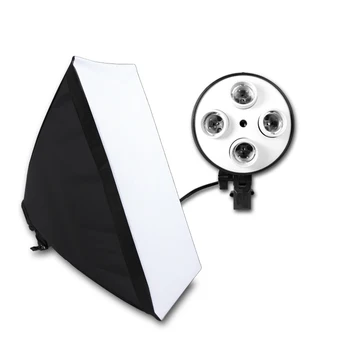 SH Fényképészeti felszerelés Photo Studio Soft Box Kit Video Négysapkás lámpatartó világítás 50x70cm Softbox fotódobozzal