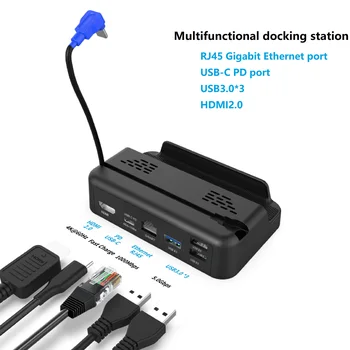 Steam Deck játékkonzolhoz A TV Base támogatja az adatátvitelt HDMI2.0/USB3.0/RJ45 gigabites hálózati porttal/PD 100 W-os gyorstöltéssel