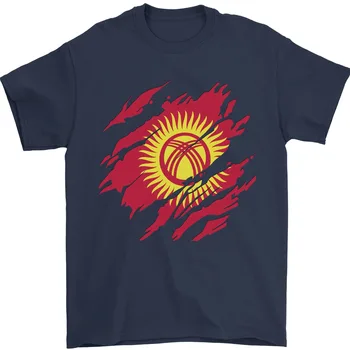 szakadt Kirgizisztán Kirgiz zászló Futball nap férfi 100% pamut póló