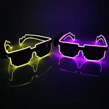 Színes világító LED szemüveg zenei bárhoz KTV Neon Party karácsonyi Halloween dekoráció LED szemüveg fesztivál teljesítmény kellékek