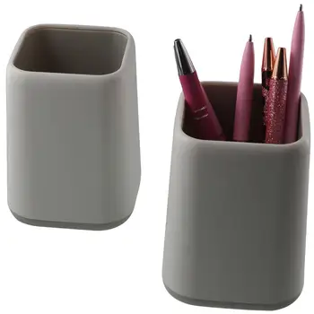 szürke asztali tolltartó Irodai kellékek 2 csomag műanyag asztali rendszerező 11 * 9 * 9cm sminkkefe tartó Kezdőlap