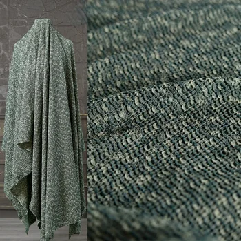 Szürke zöld textúra Pliszírozott kötött Jacquard szövet Táska kabát Kabát Szoknya bélés Antik stílusú ruházat Designer szövet