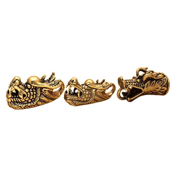 Sárgaréz sárkány kulcstartó Kínai sárkányfej Bodhi kötél medál Mobiltelefon tok Kulcs hátizsák dekoráció Autó Acc Ajándék Szerencse Amulett