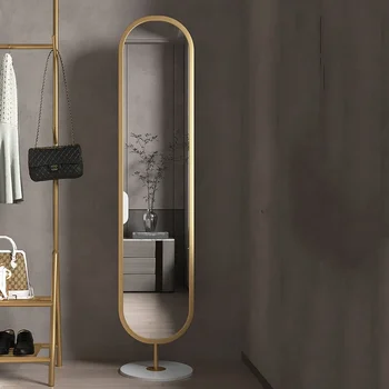 Teljes hosszúságú állótükör Luxus hálószoba esztétikus fém design Nordic tükör kreatív Espejos Decorativos szoba dekoráció
