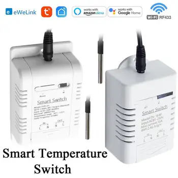 Tuya Ewelink WIFI intelligens hőmérséklet-kapcsoló 16A 3000W intelligens felügyeleti termosztát kompatibilis RF433 Alexa Google Home