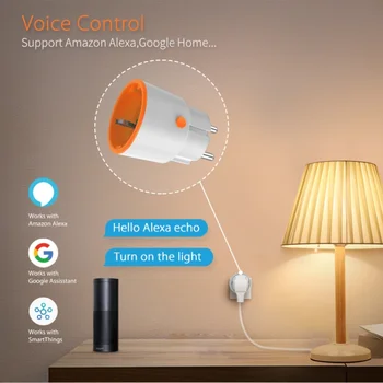Tuya ZigBee 3.0 intelligens tápcsatlakozó 16A vezeték nélküli hangos távirányító aljzat Energy Monitor aljzat Működik Alexa Google Home