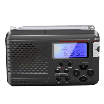 Többfunkciós rádió antennával hordozható LCD képernyő AM/FM/SW/TV teljes sávú rádió 50/60HZ) 3XAAA akkumulátoros rádiós tárolás