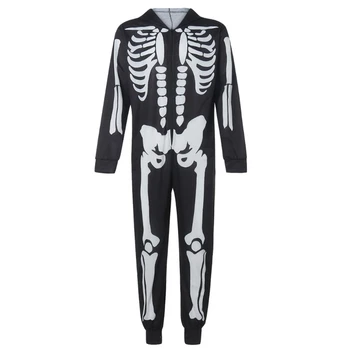 Uniszex csontváz családi pizsama onesie nőknek Halloween öltöztetős parti