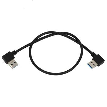 USB 3.0 A típusú apa 90 fokos bal oldali szögben jobbra ferde hosszabbító kábel egyenes csatlakozás 0,5M 1,5FT