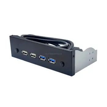 USB C hub hajlékonylemez előlapi 2 portos USB + 2 portos USB 2.019 tűs csatlakozó 5,25